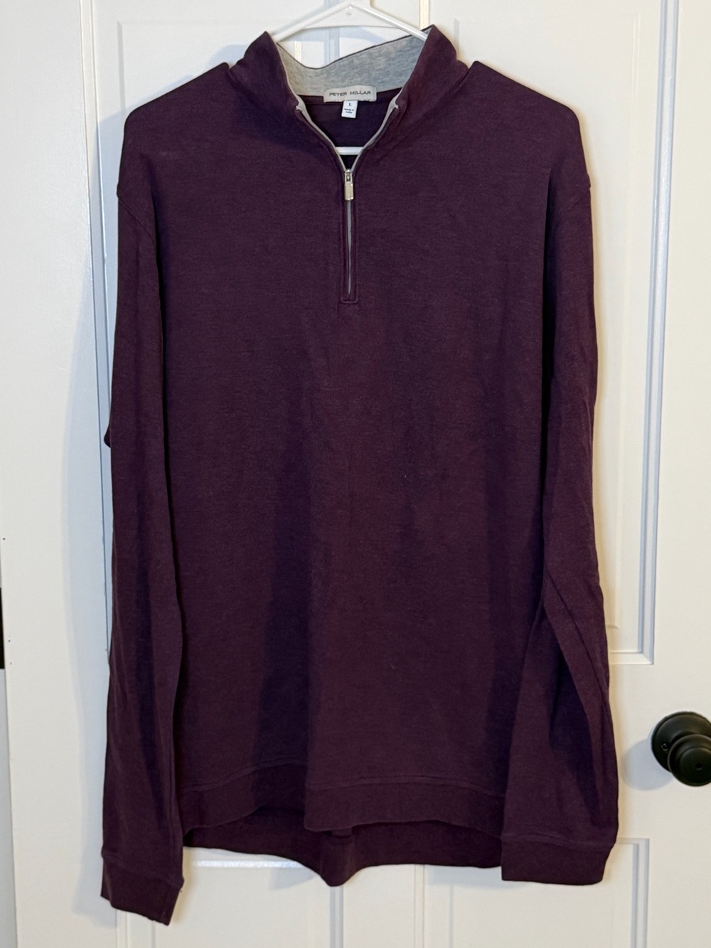 Peter Millar Crown Comfort Quarter Zip Pullover Purple Men’s Large
